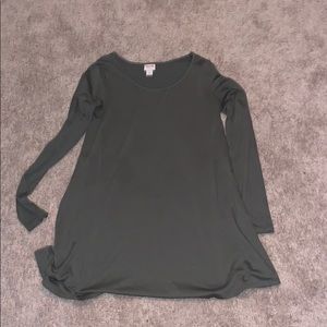 Green Long Sleeve T-shirt Dress